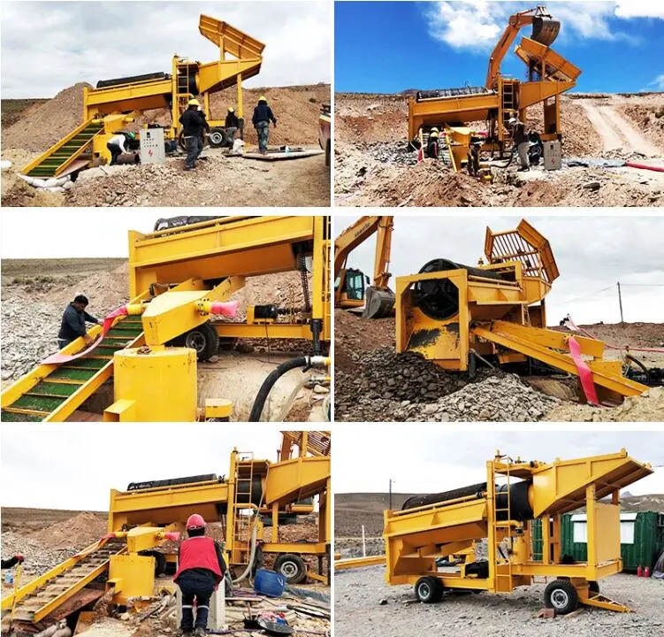 Africa Popular Mobile Diamond Small Scale Gold Trommel Mining Equipment for Sale