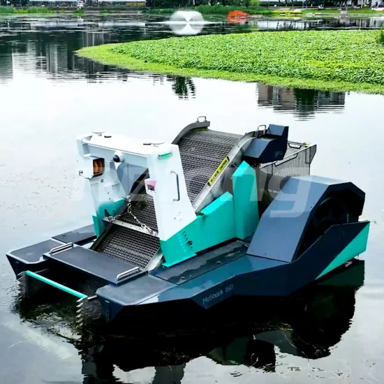 Robot de limpieza de océanos Barco de limpieza de superficies de agua con eliminación de malezas