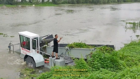 Máquina de limpieza de ríos/barco cosechador de agua/barco para recoger el barco de siega completamente automático flotante