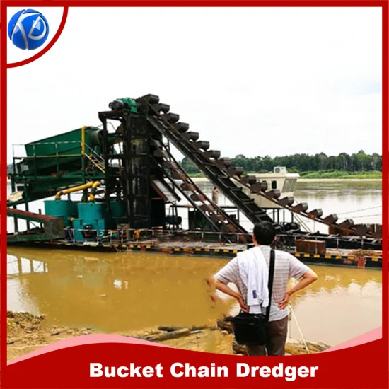 Equipos de minería Máquina de dragado de diamante Draga de cadena de arena para dragado de oro en el río